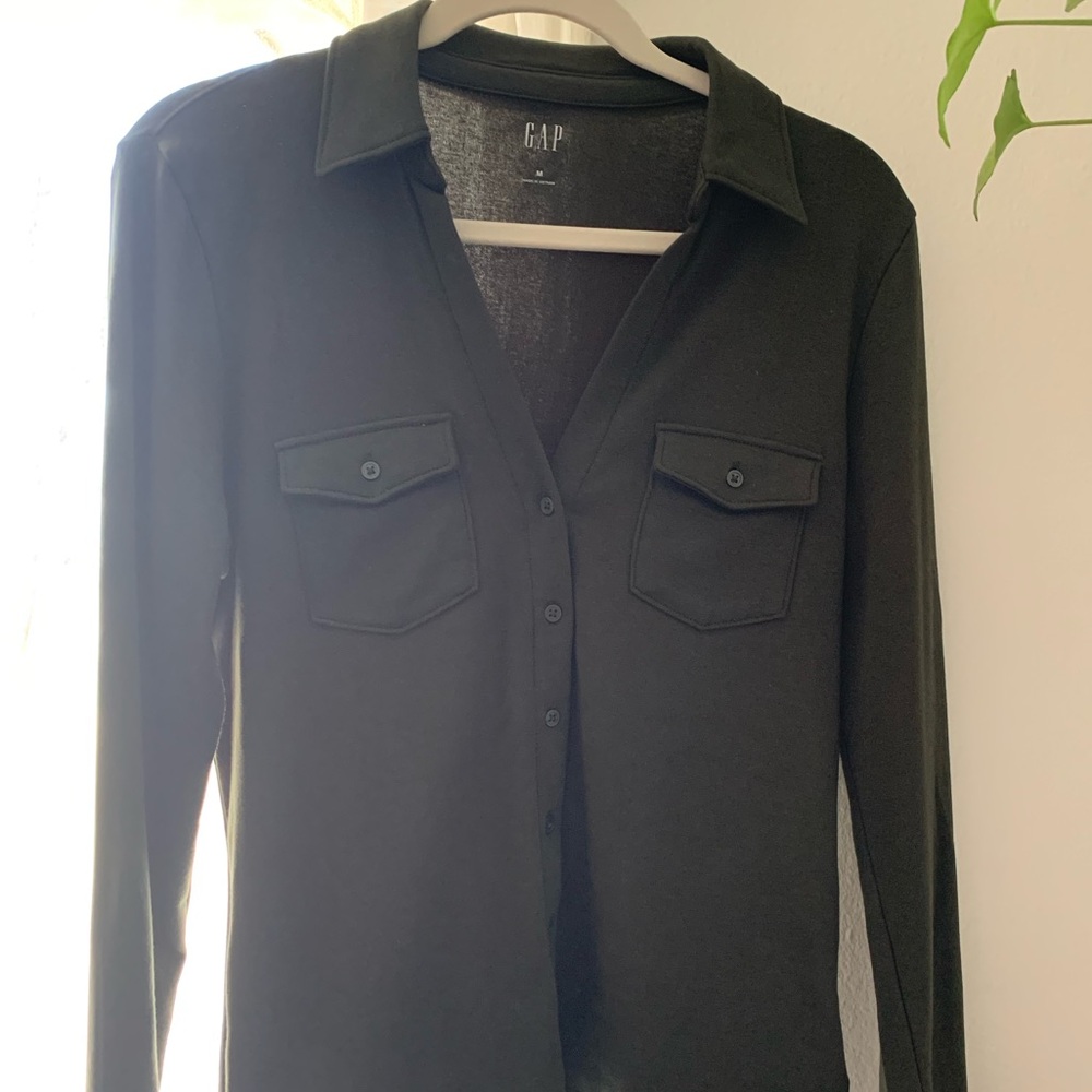 GAP Olive Green  Long Sleeve Button-Up Shirt